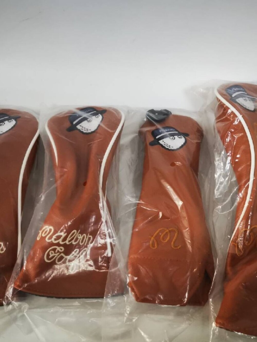 Malbon Golf Club Headcovers Fisherman Hat Brown Wood Driver Hybrid Putter